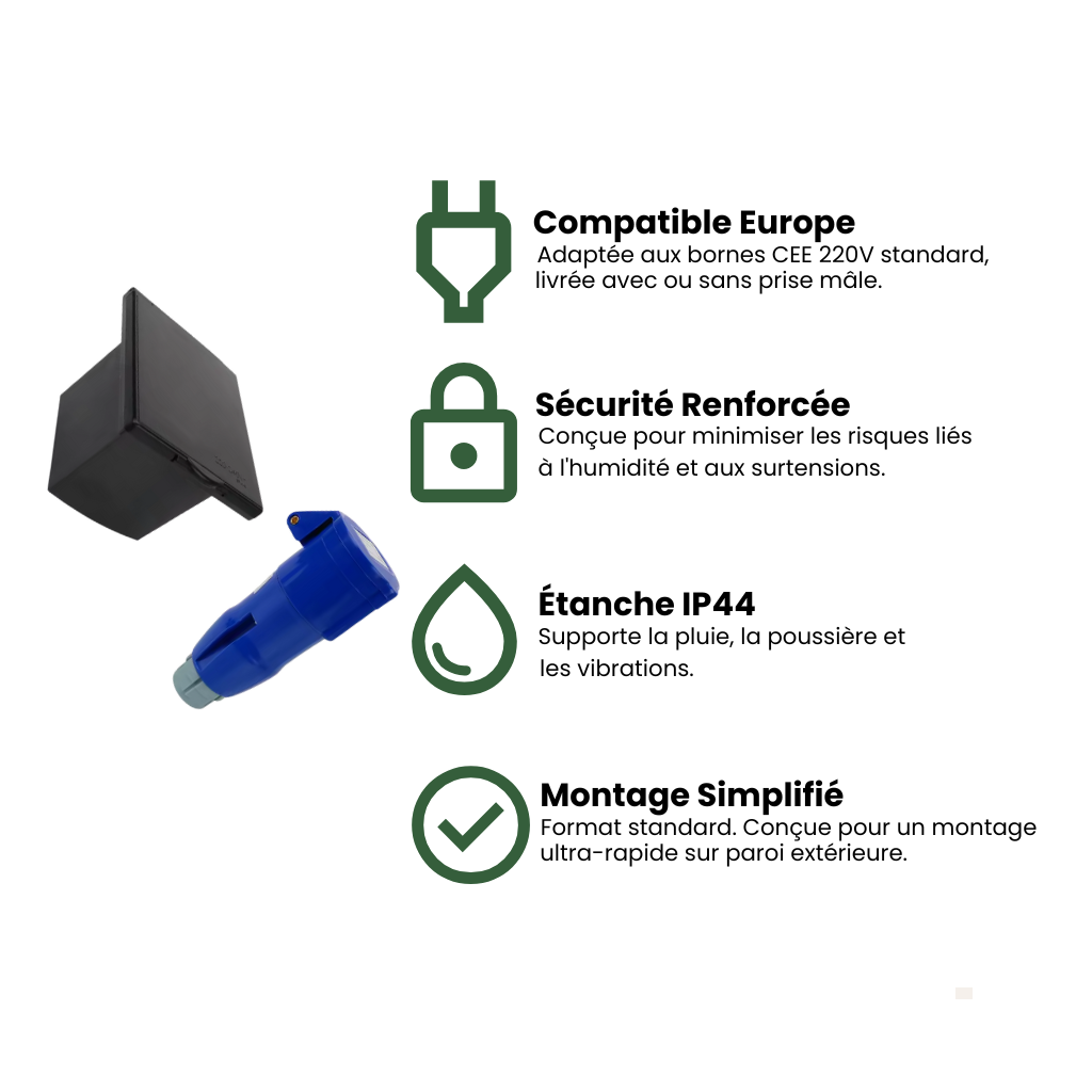 Prise extérieure étanche 220V – Nomadia RoadLink