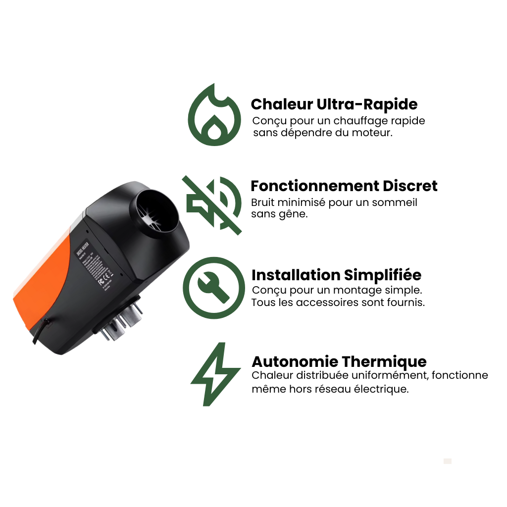 Chauffage diesel compact 2kW 12V – Nomadia 12V