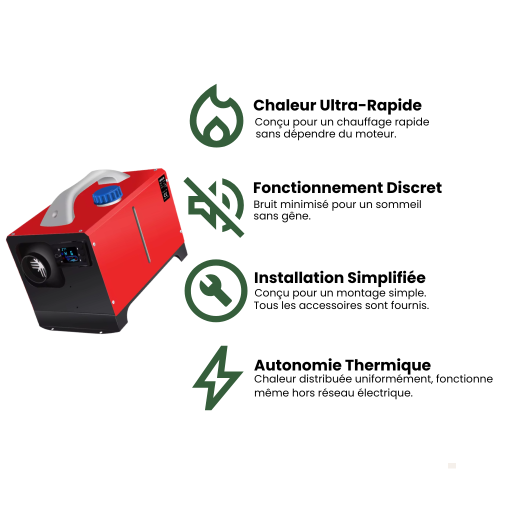 Chauffage diesel portable 12V/24V – Nomadia HeatSafe 5K