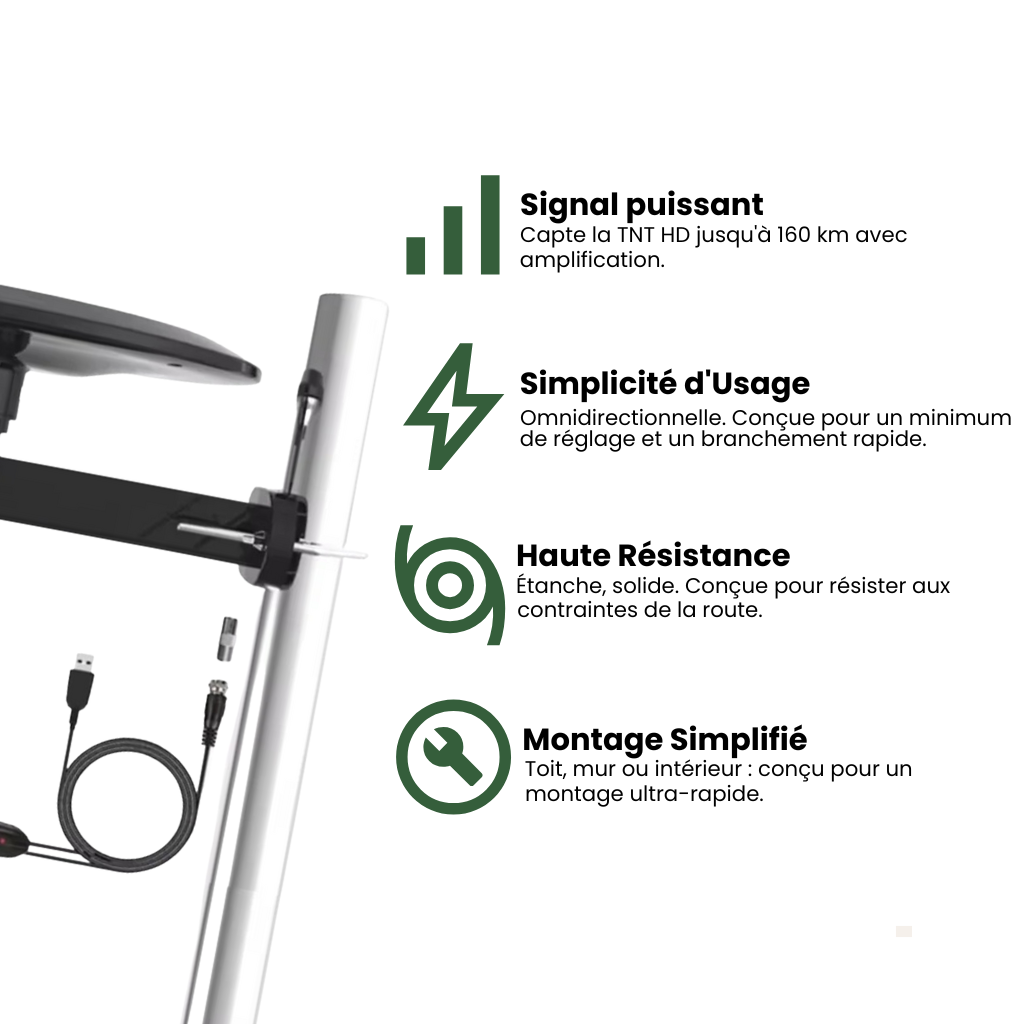 Antenne amplifiée 4K+ Omni – Nomadia