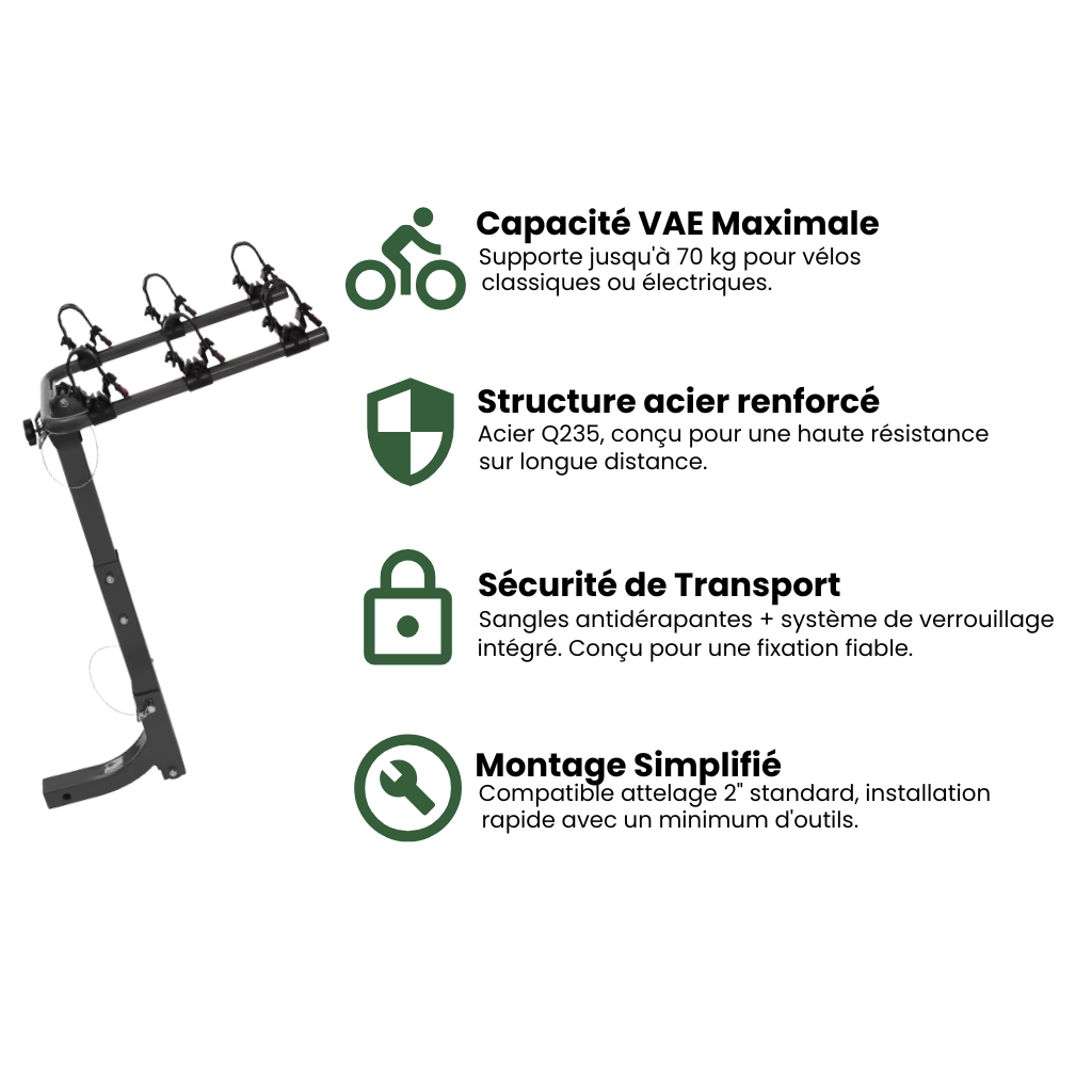 Porte-vélos 3 places pour camping-car – Nomadia TrailMount 3