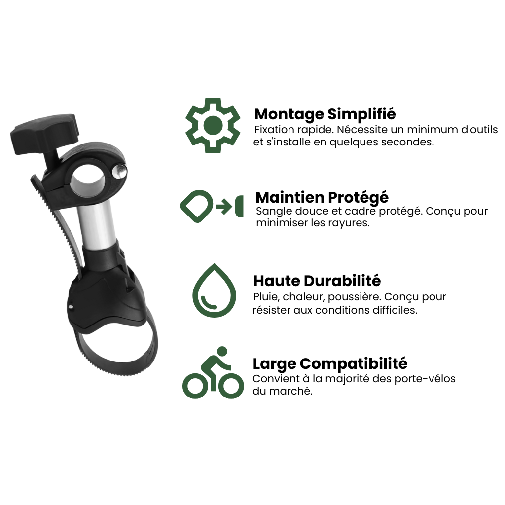 Bloc de maintien universel pour porte-vélos – Nomadia GripLock™