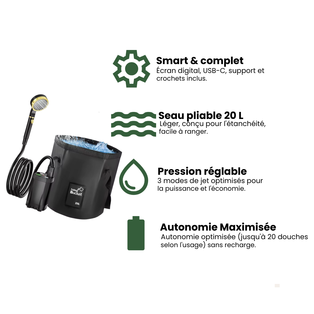 Douche nomade portable 20L – Nomadia Premium