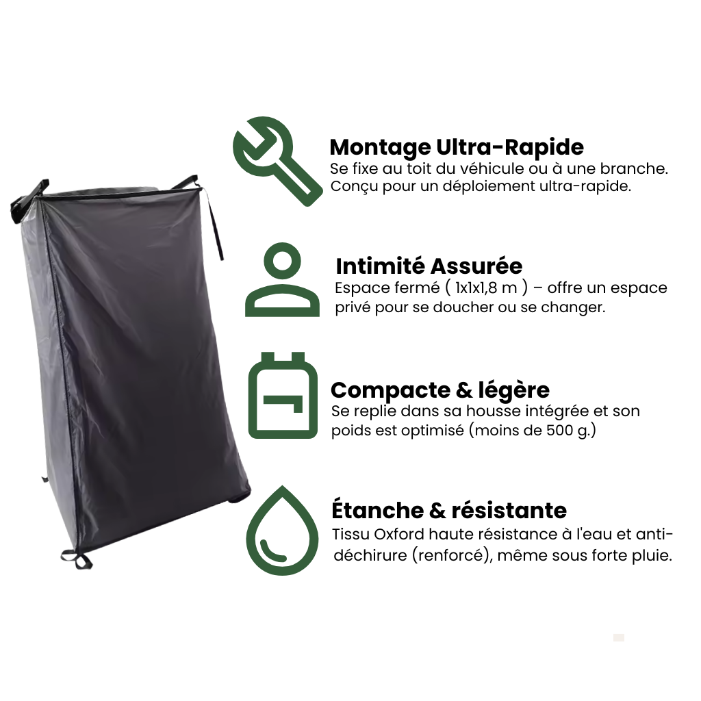 Cabine de douche extérieure portative – Nomadia Shelter