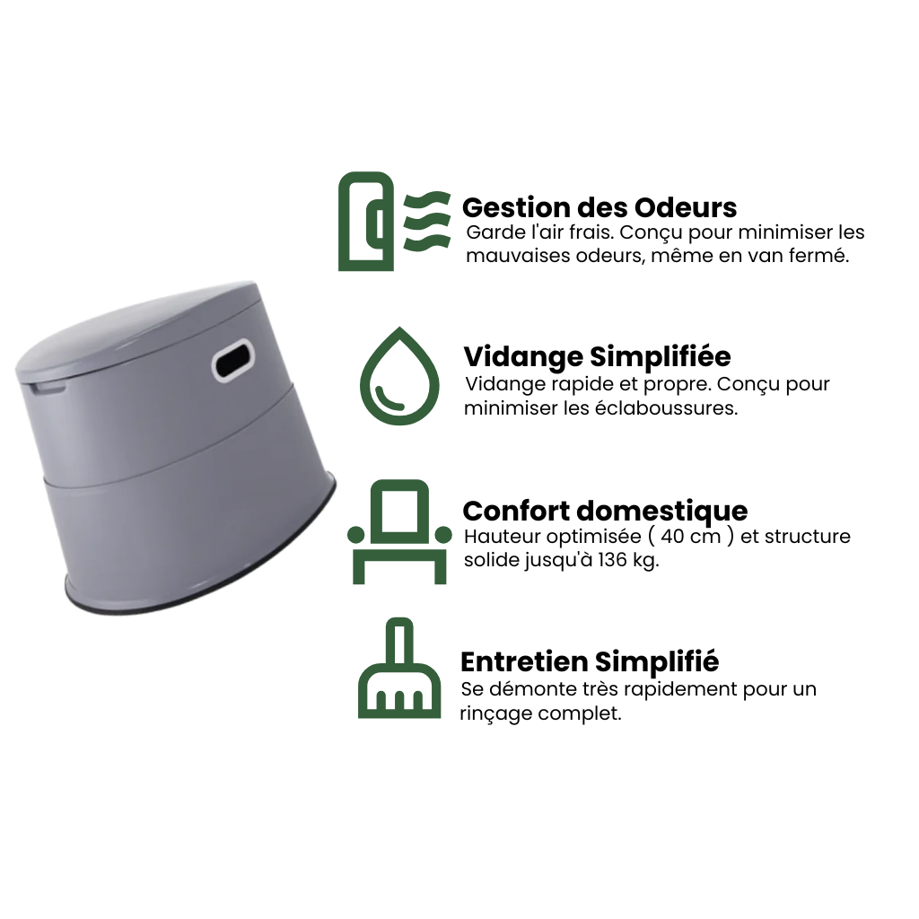 Toilette portable compacte 5L – Nomadia Ease