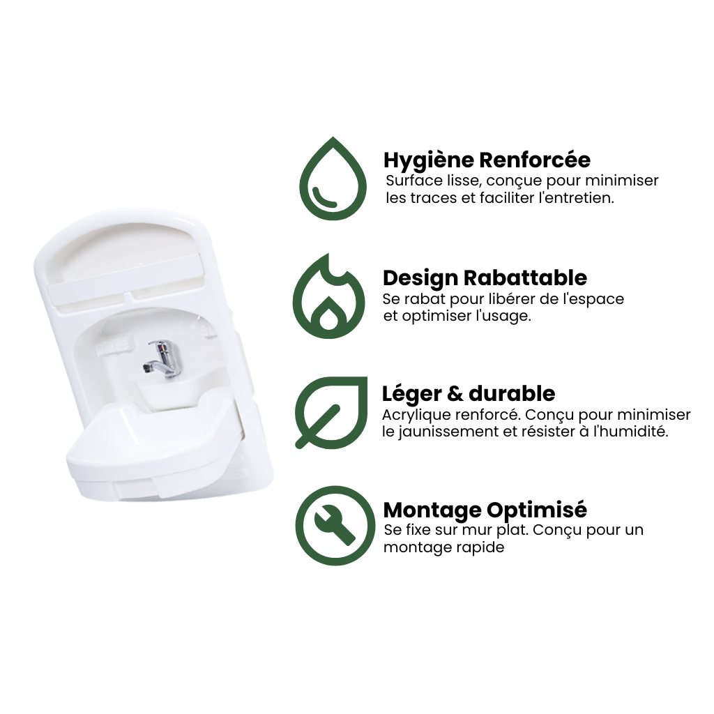 Lavabo rabattable portable – Nomadia Oasis Fold