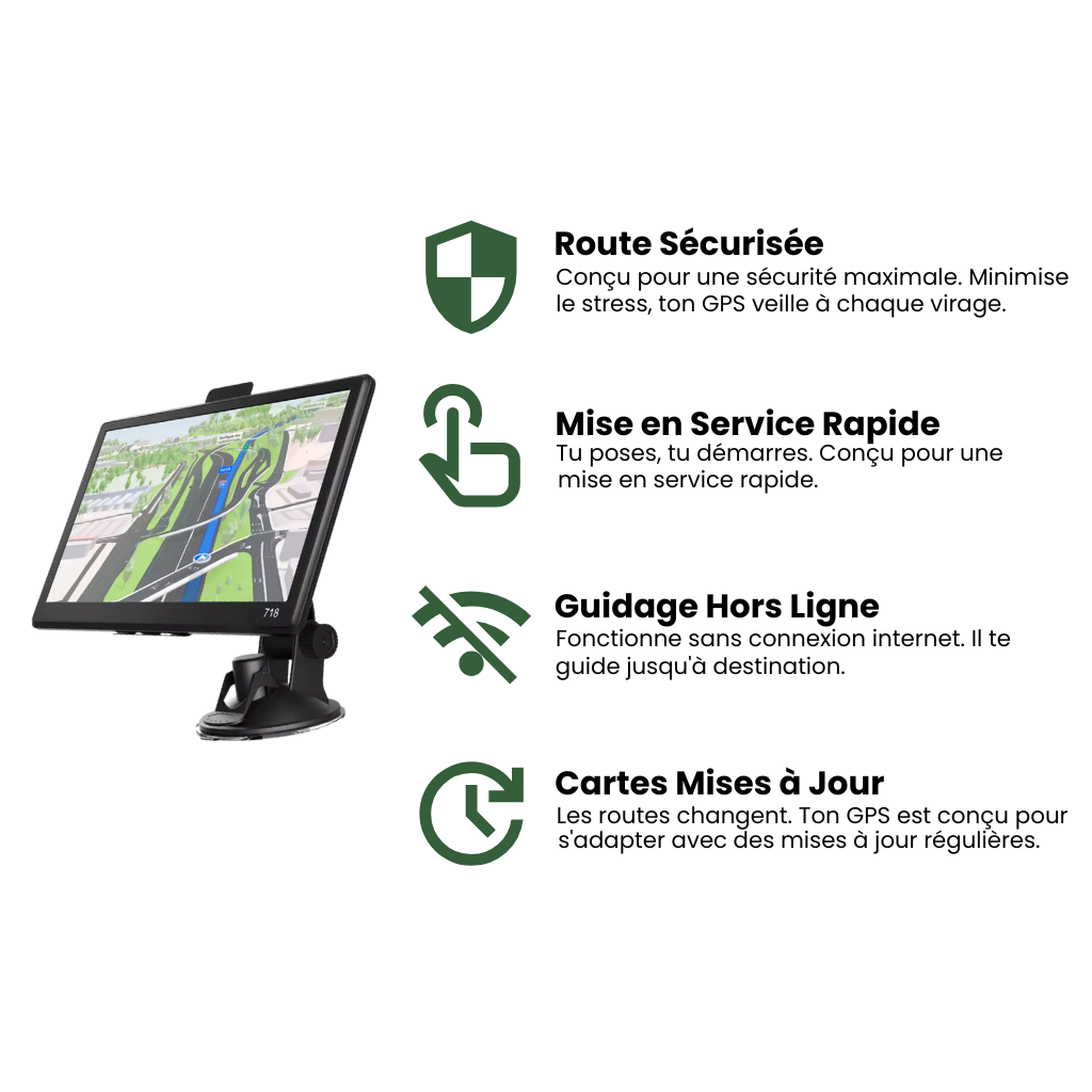 GPS 7 pouces – Navigation intelligente avec cartographie Europe – Nomadia