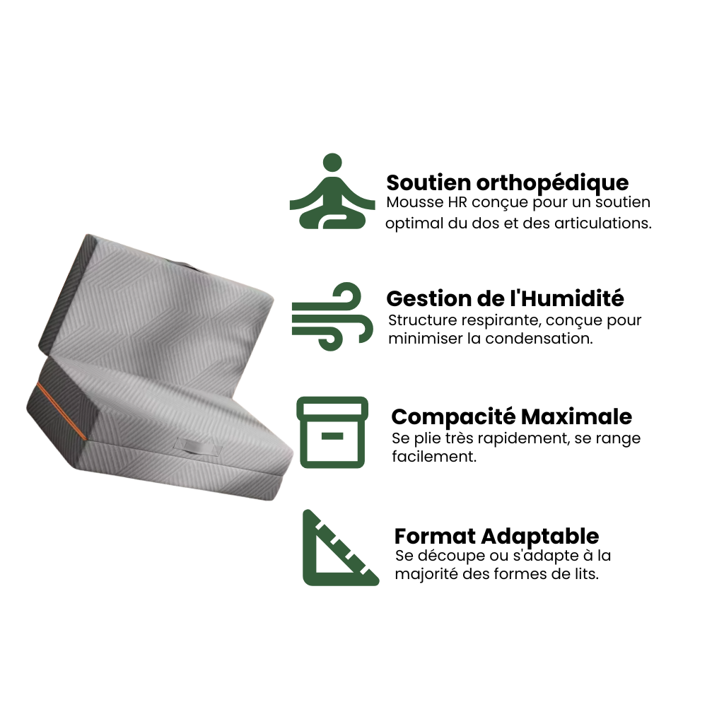 Matelas pliant à mémoire de forme – Nomadia Flex Sleep