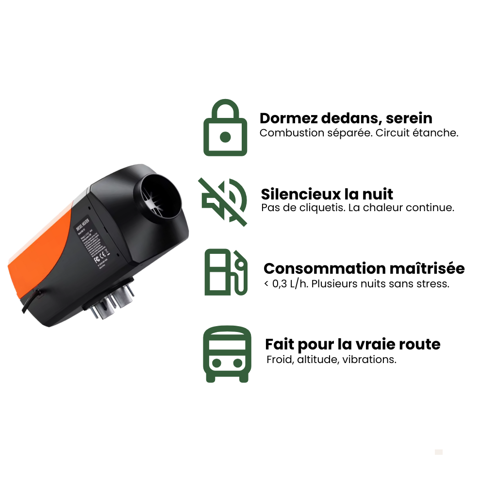 Chauffage diesel compact 2kW 12V – Nomadia 12V