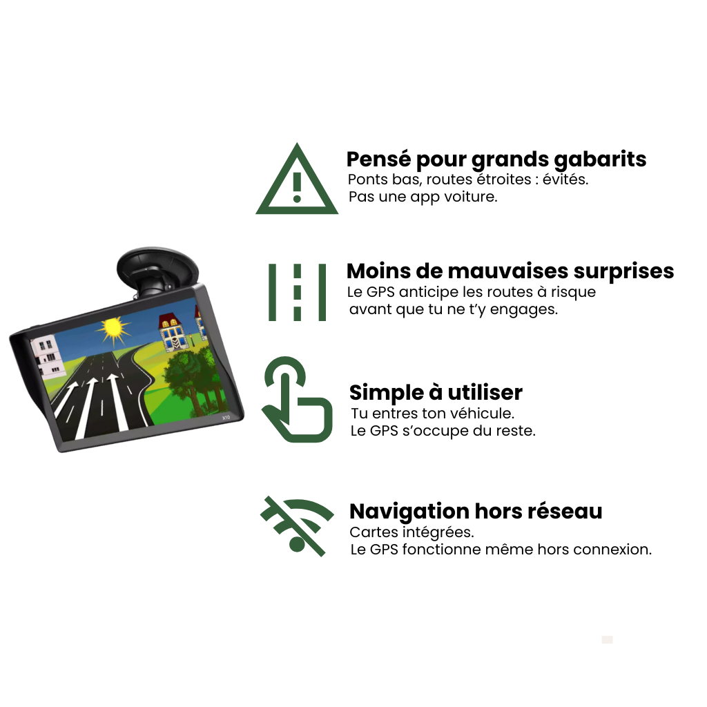 GPS 9 pouces Camping-Car & Grands Gabarits | NomadiaSafeRoute Pro