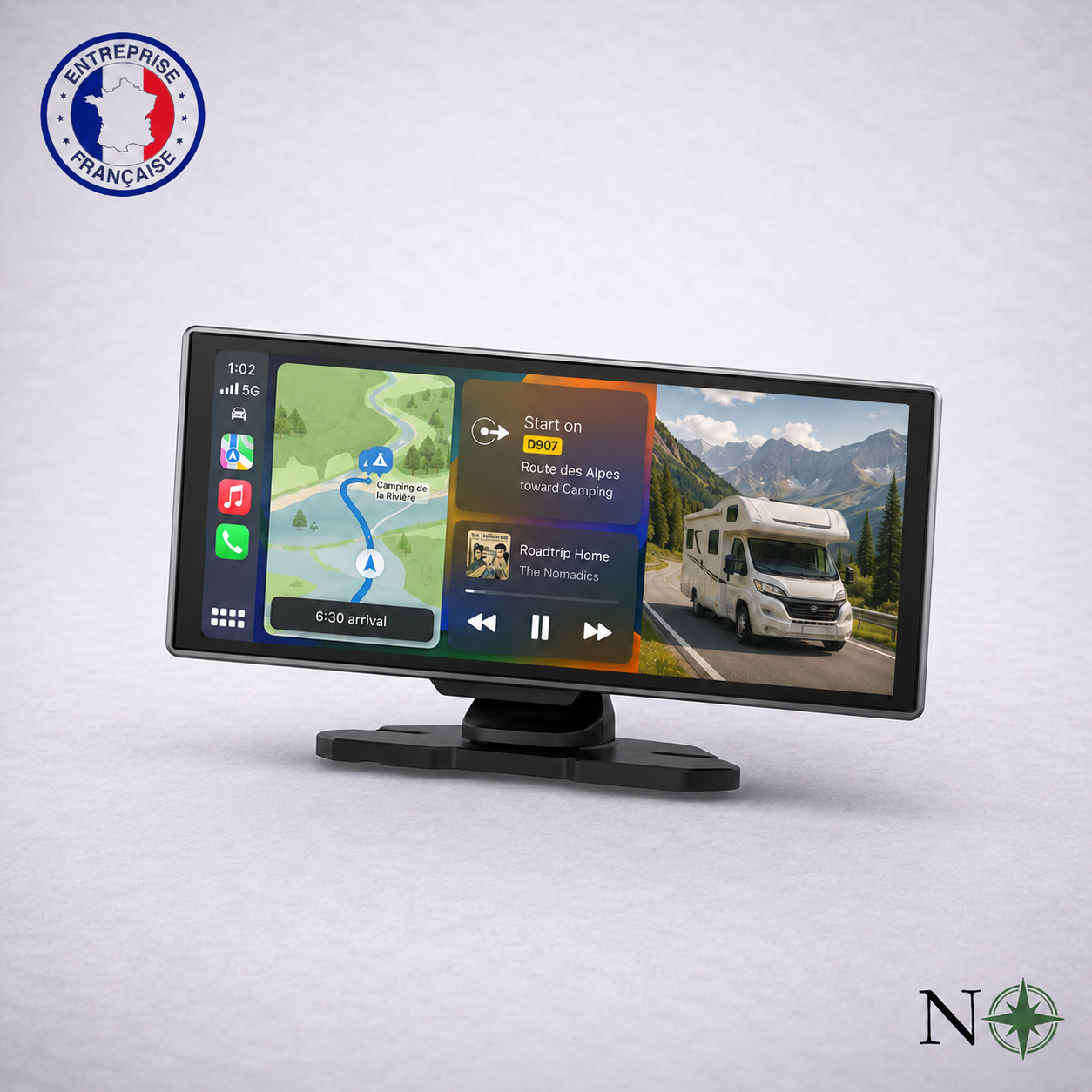 GPS 10 pouces Spécial Camping-Car & Van avec CarPlay | NomadiaSafeRoute Connect