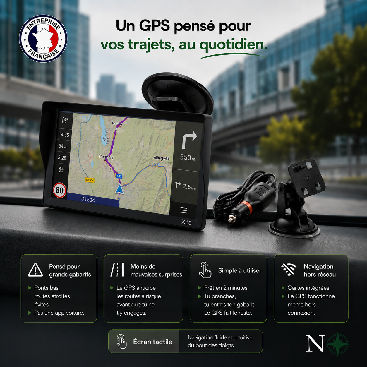 GPS 9 pouces Spécial Camping-Car & Van | NomadiaSafeRoute Pro