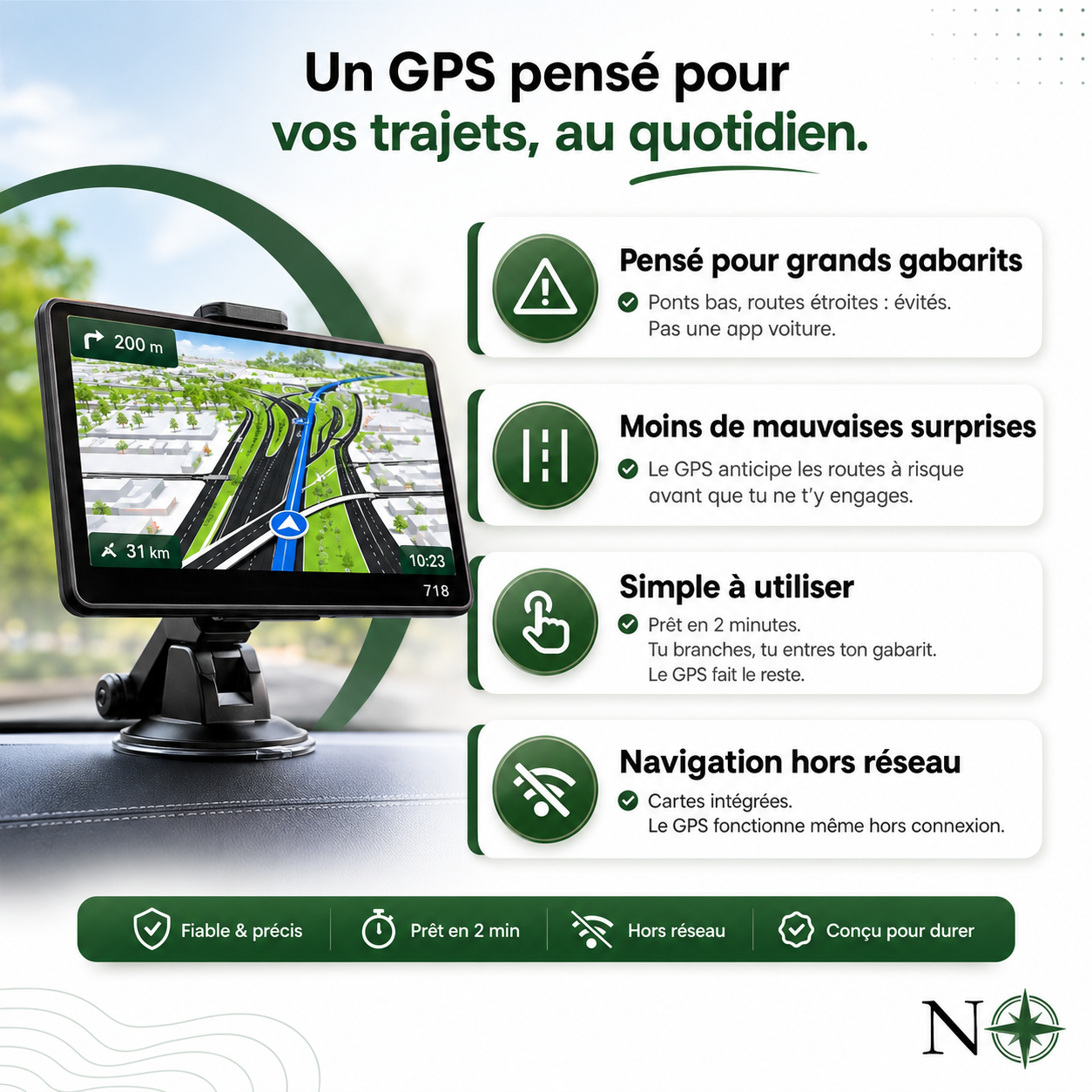 GPS 7 pouces Spécial Camping-Car & Van | NomadiaSafeRoute Air