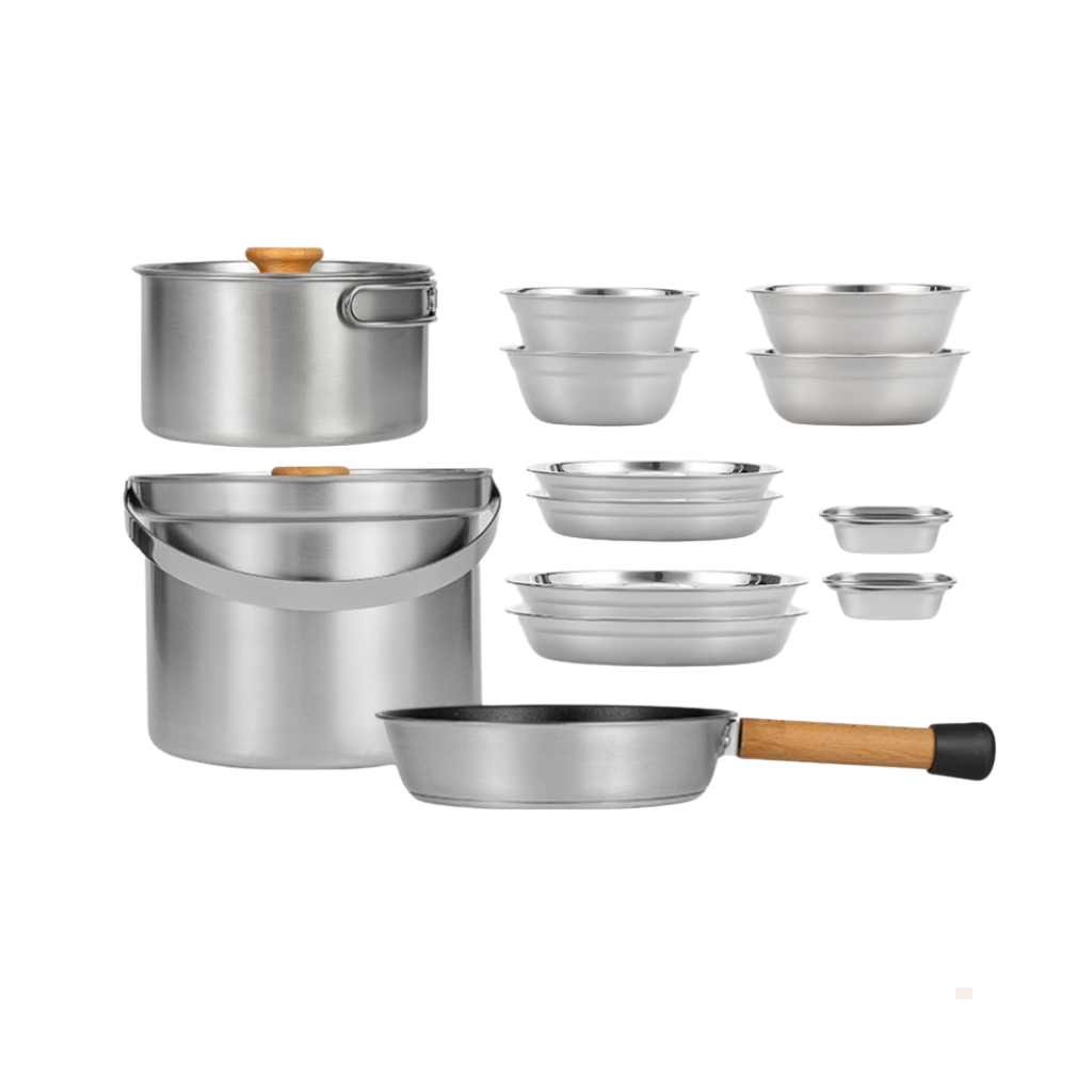 Set de cuisine en inox – Nomadia Compact (14 ou 22 pièces)