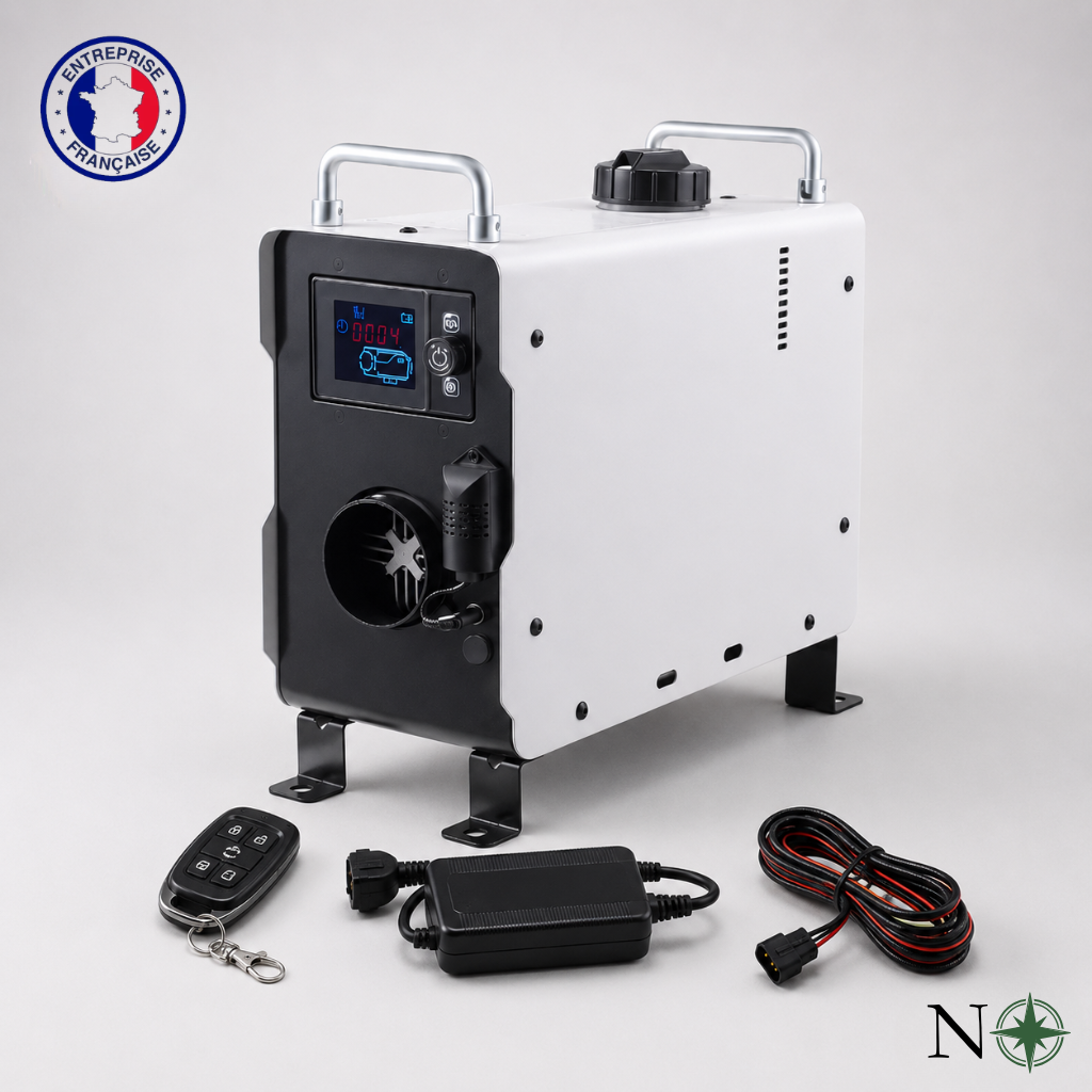 Chauffage Diesel Portable 2 kW avec Bluetooth & Alarme CO – Van & Fourgon | NomadiaHeat Compact