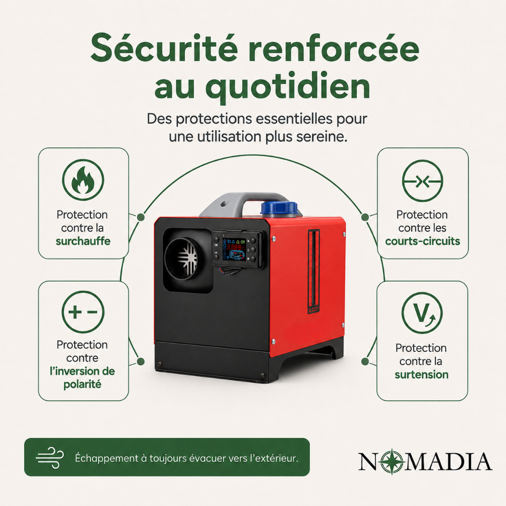 Chauffage Diesel Portable 5–8 kW pour Camping-Car, Van & Fourgon avec Bluetooth | NomadiaHeat Start