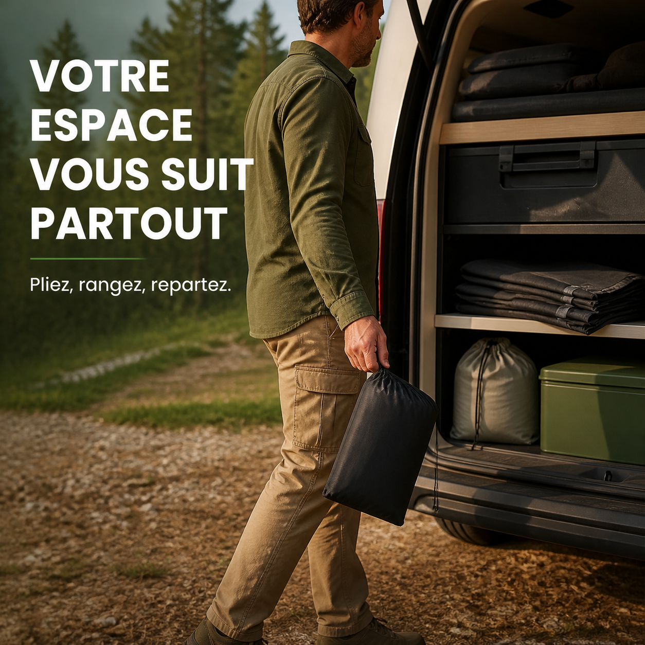 Tapis NomadiaGround plié dans son sac de rangement
