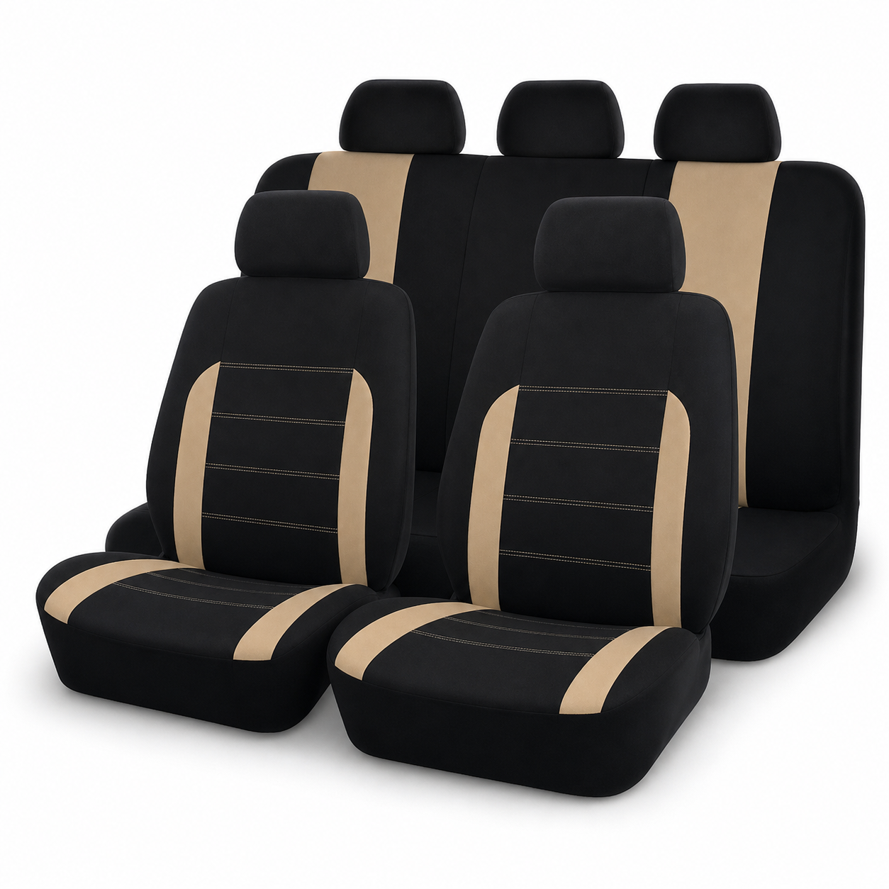 Housses NomadiaSeat beiges ensemble cinq places