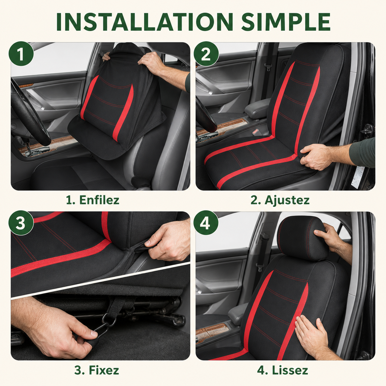 Installation simple des housses de siège NomadiaSeat