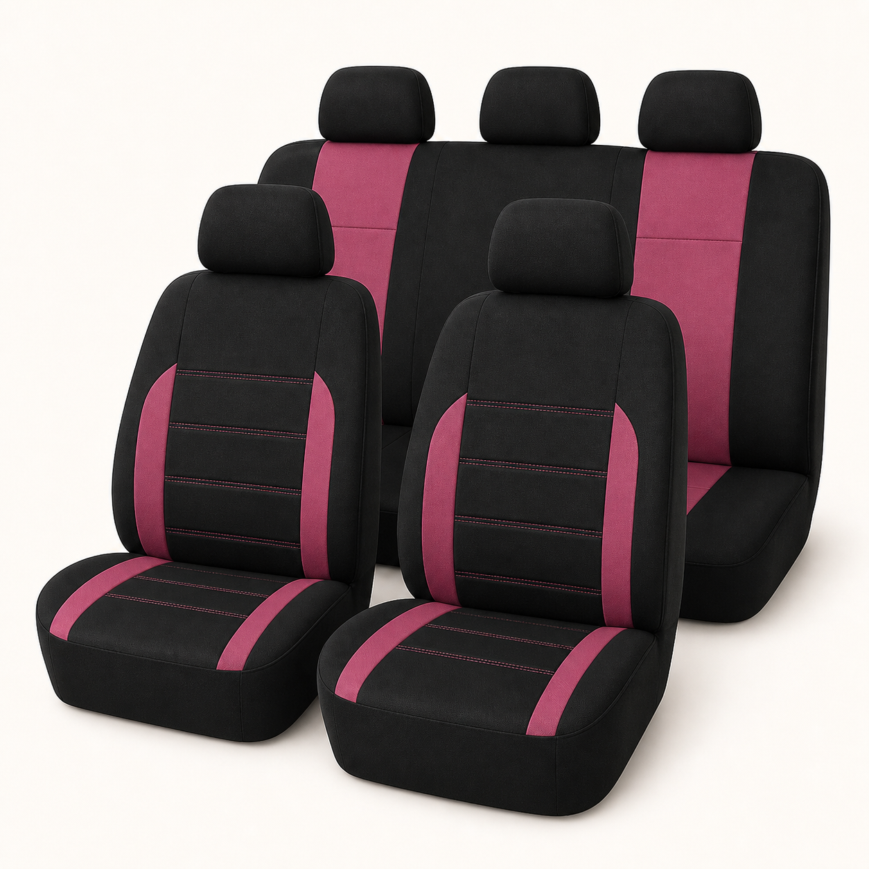 Housses NomadiaSeat roses ensemble cinq places