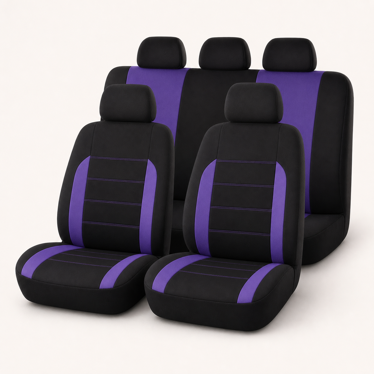 Housses NomadiaSeat violettes ensemble cinq places