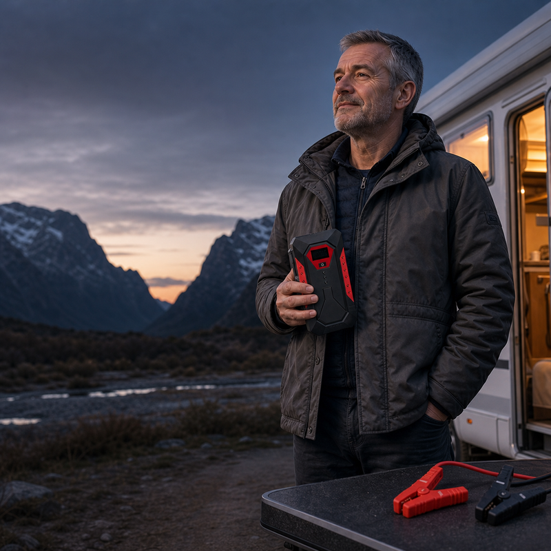 NomadiaStart dans un camping-car, réserve de puissance compacte