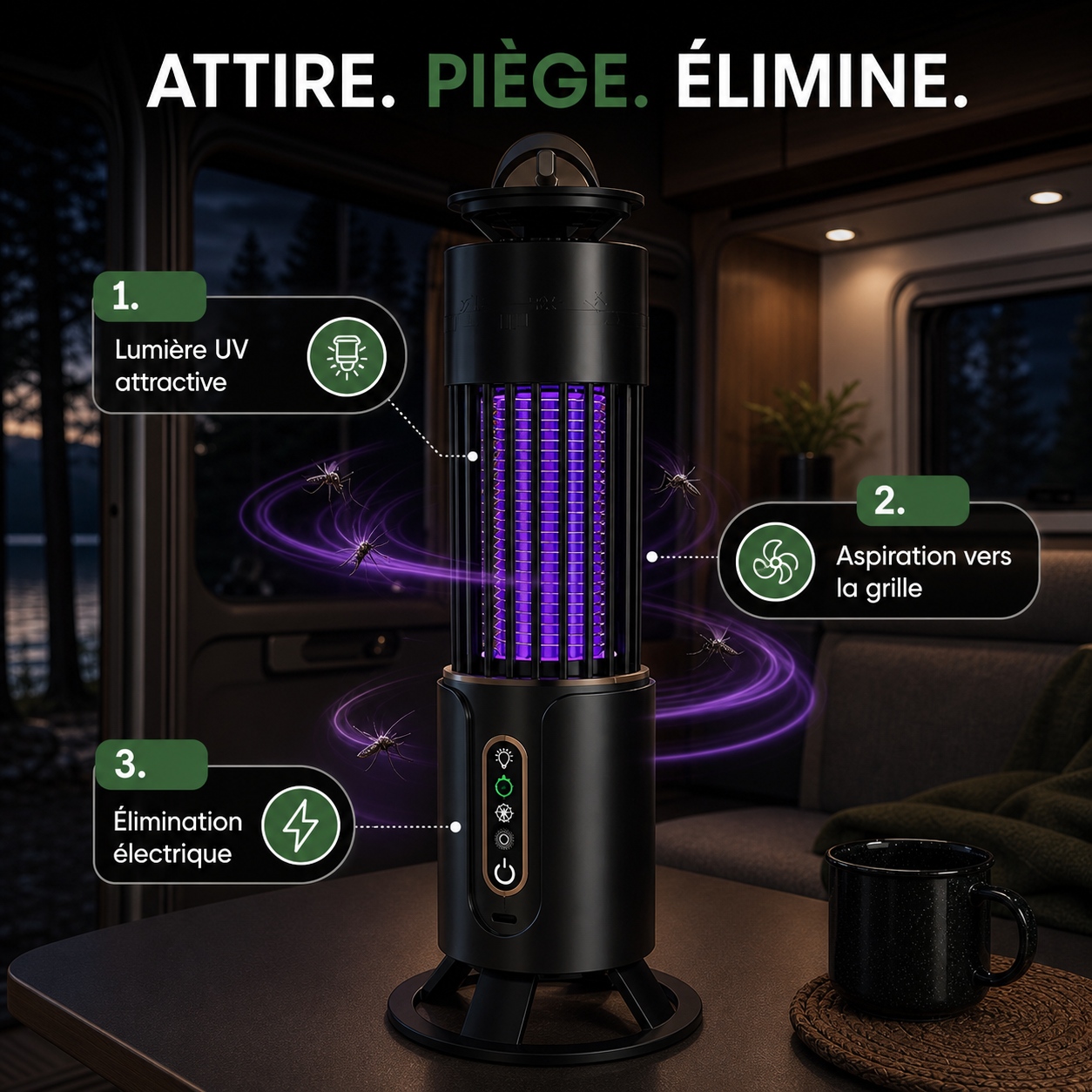 Fonctionnement physique de la lampe anti-moustique NomadiaZap