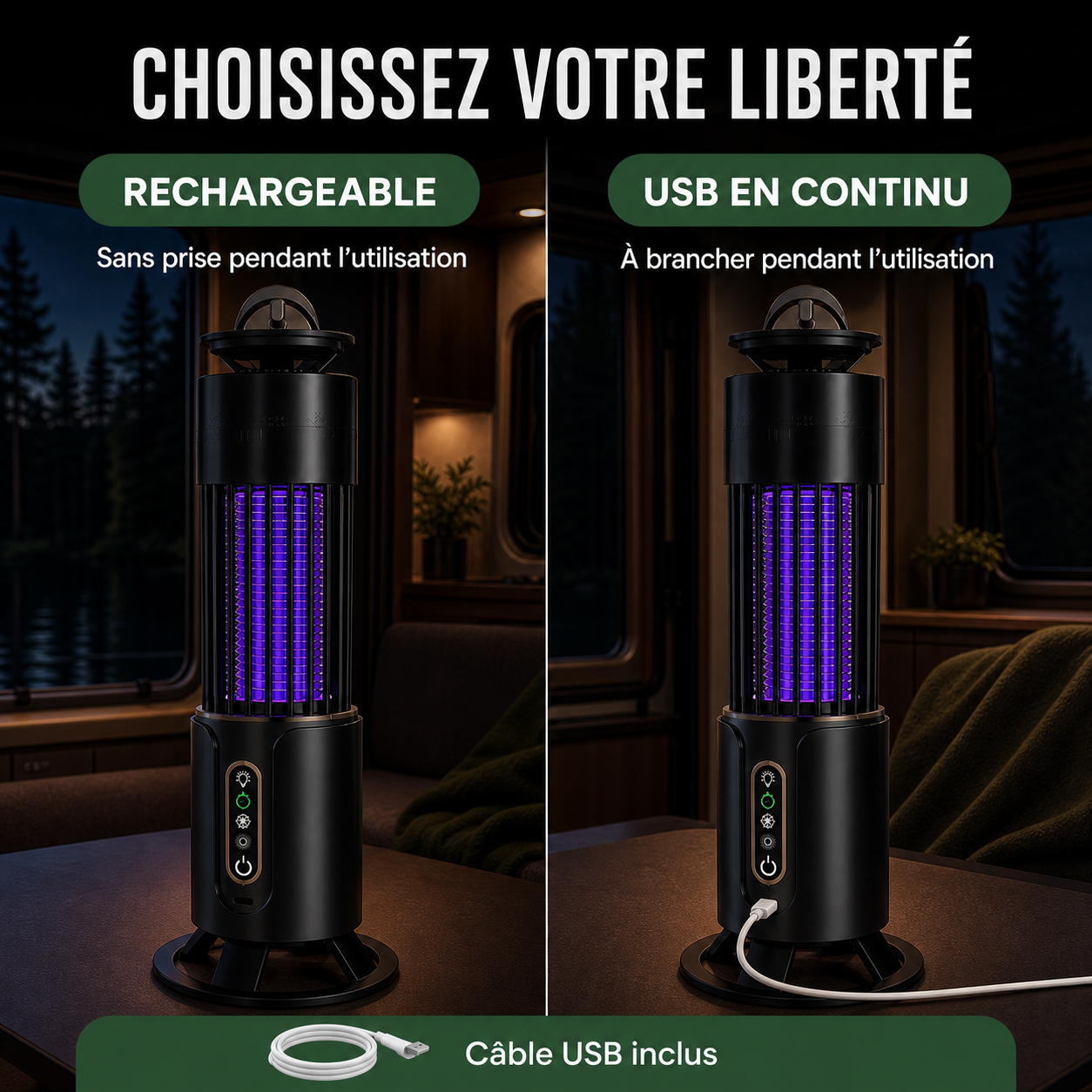 Versions rechargeable et USB en continu de NomadiaZap